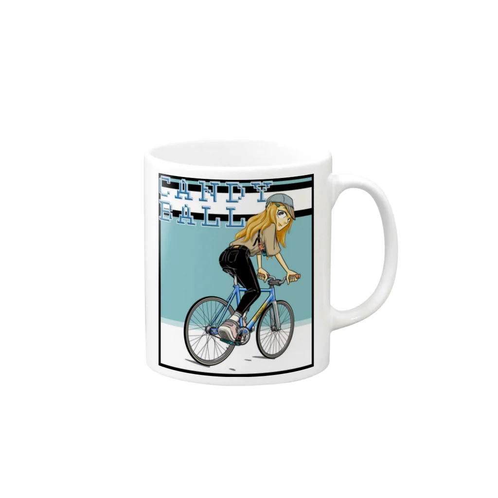 nidan-illustrationのCANDY BALL (fixie girl) Mug :right side of the handle