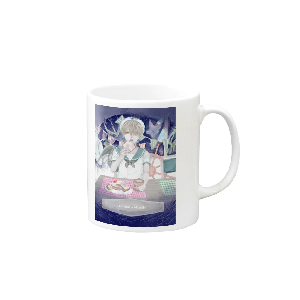 武藤和澄のsailor boy Mug :right side of the handle