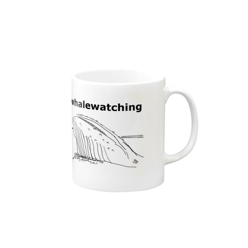 ぽぽこの箱のwhalewatching Mug :right side of the handle