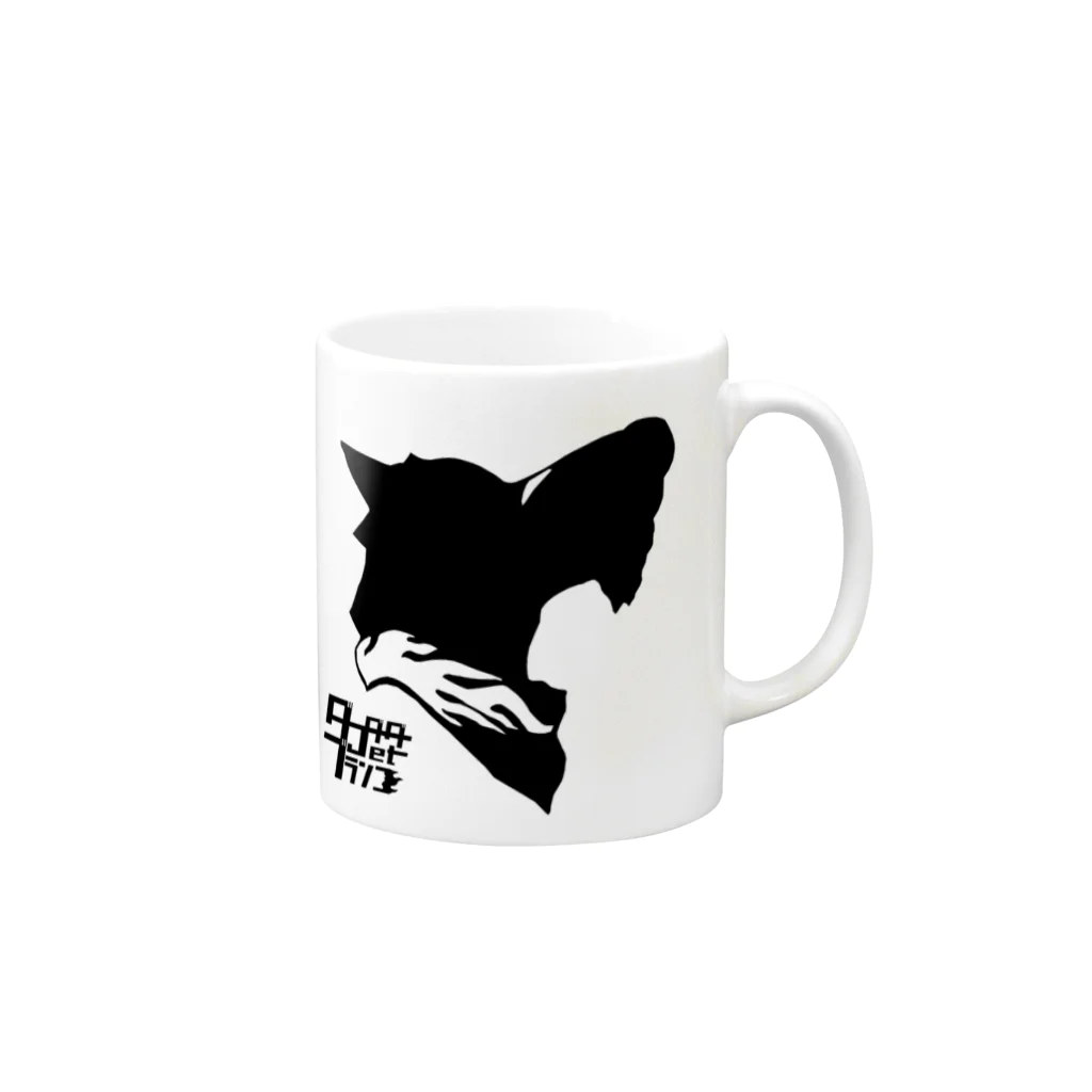 DaadadaJetBlancoのジェットヘッドシルエットD Mug :right side of the handle