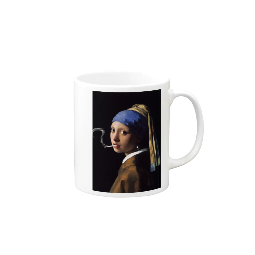 Peteのヤニカスの少女 Mug :right side of the handle