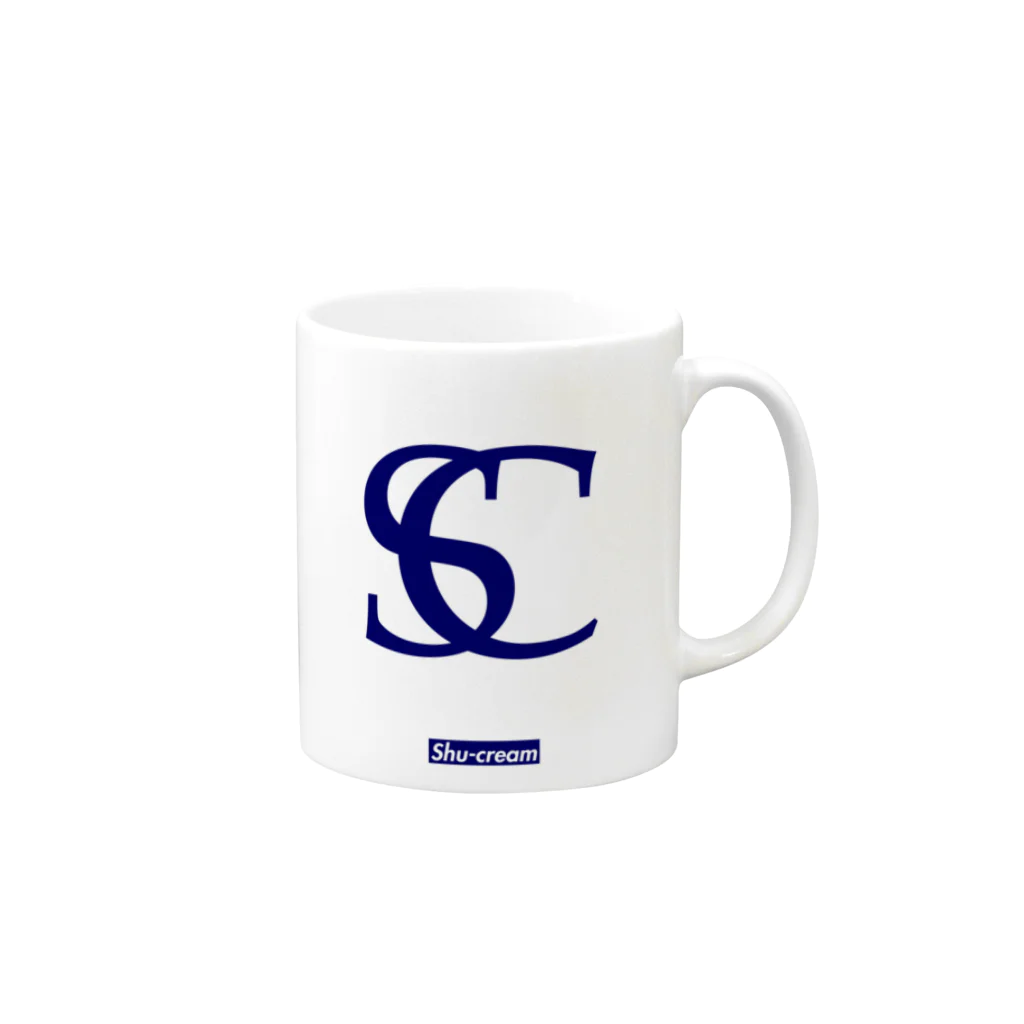 KAMEBRANDのShu-cream Logo Tee Navy Classic Mug :right side of the handle