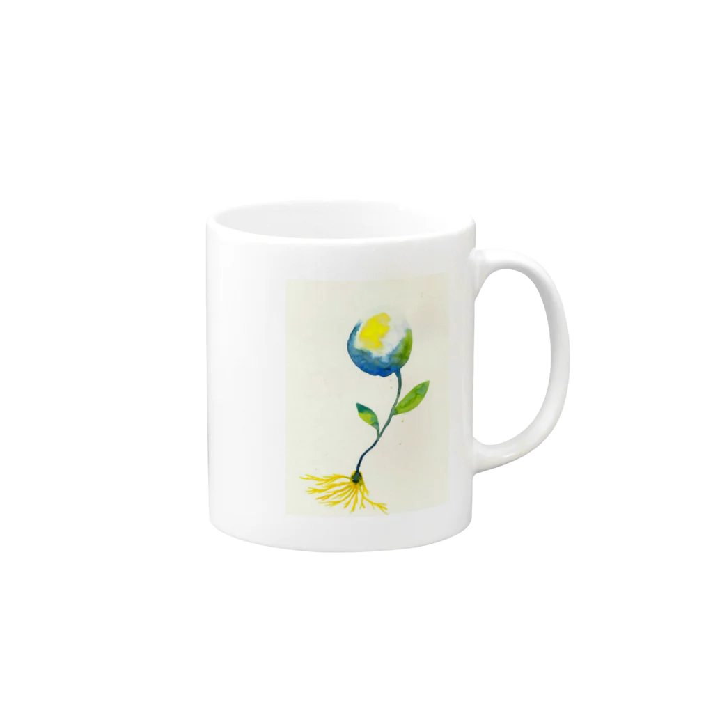 ほしのしほ家のearth flower Mug :right side of the handle