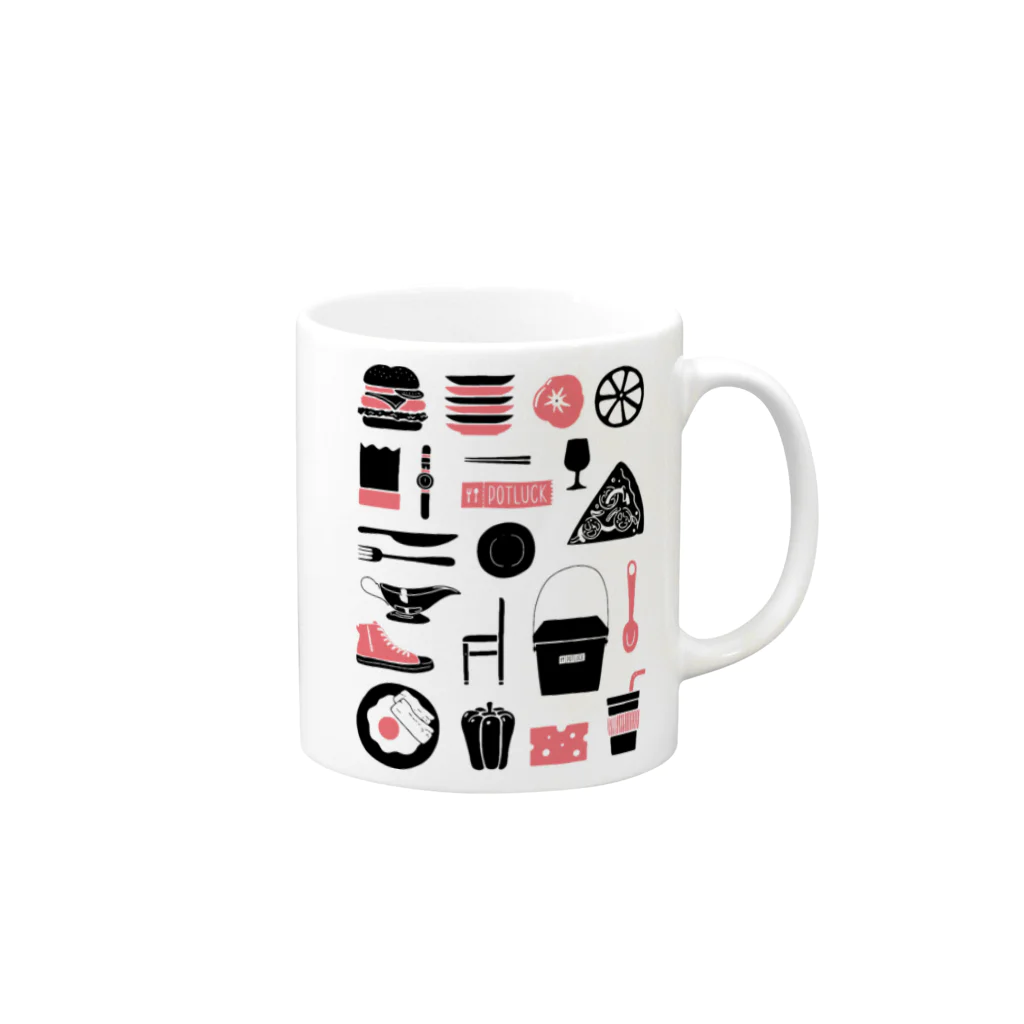 POTLUCK（ポットラック）のPOTLUCK Graffiti Pink Mug :right side of the handle