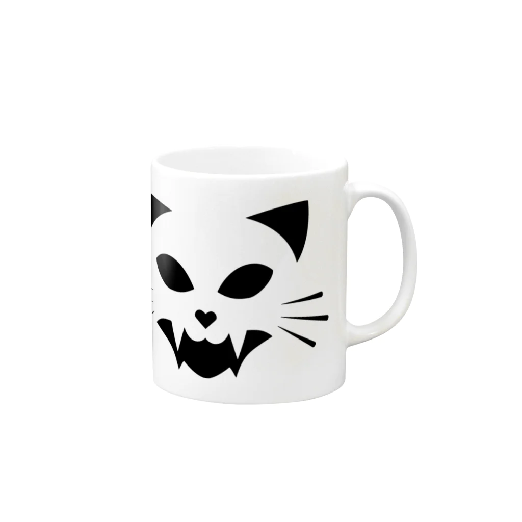 アース774 SUZURI店のねこシンボル Mug :right side of the handle