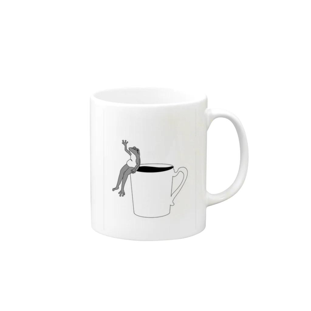 Tokicafeのコーヒーとカエル Mug :right side of the handle