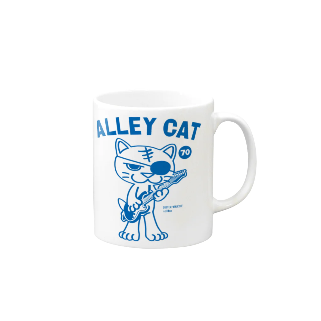 NaoのALLEY CAT 〜ドラ猫モータース ギター/ナックル〜 マグカップの取っ手の右面