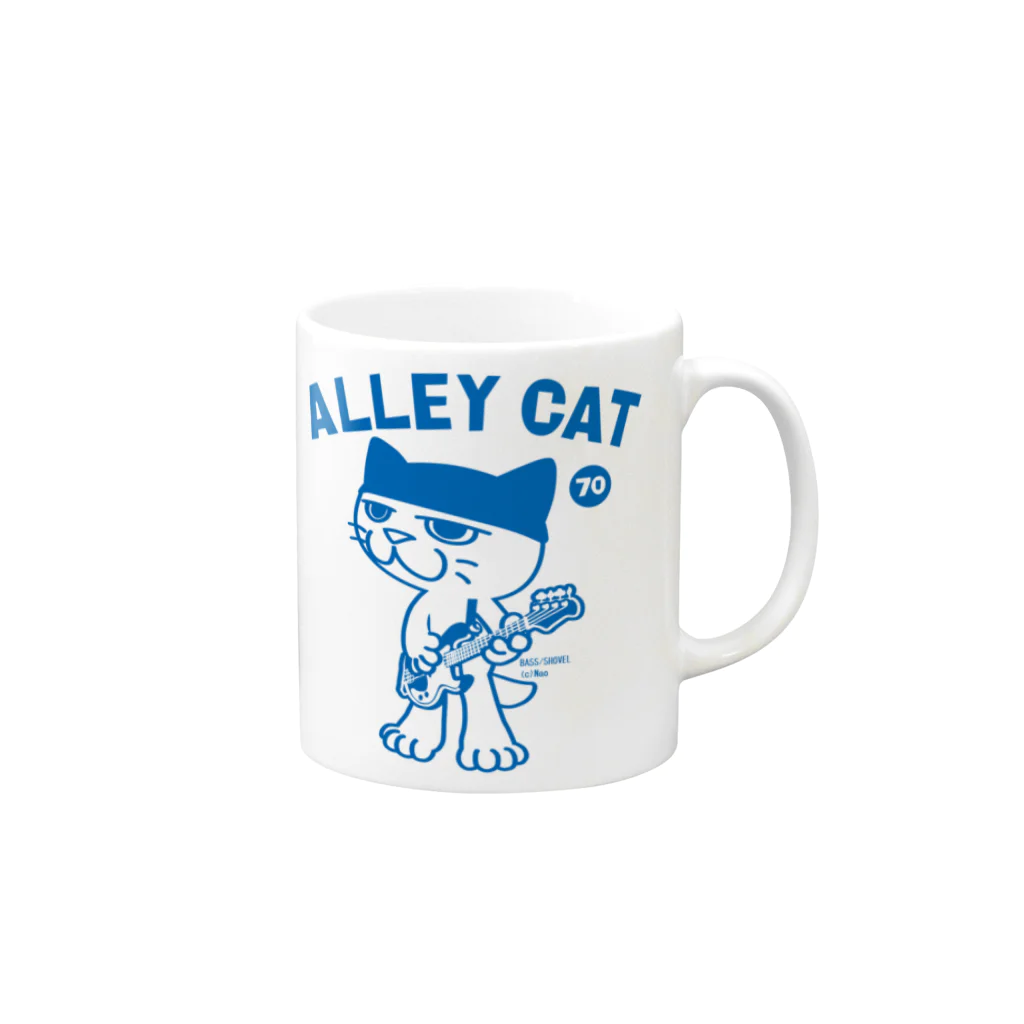 NaoのALLEY CAT 〜ドラ猫モータース ベース/ショベル〜 Mug :right side of the handle