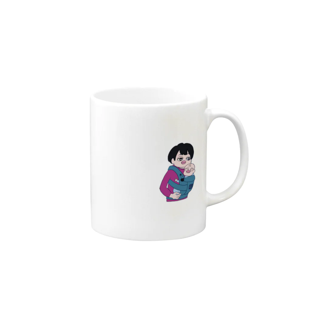 and mick designのプイちゃんとピー助 Mug :right side of the handle