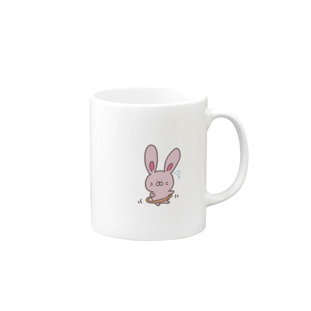 あくりとーんのうさぎフラフープ Mug :right side of the handle