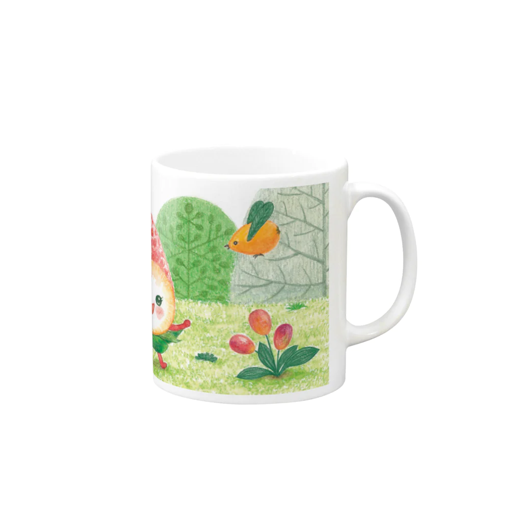 さとうめぐみ絵本グッズのいちごちゃん Mug :right side of the handle