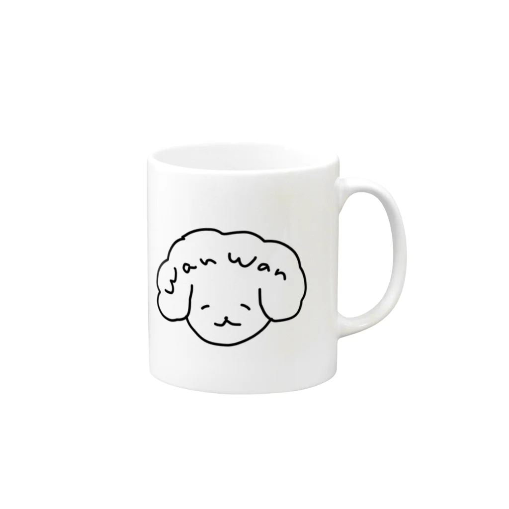 わんわんのワンダフルストアのwanwan Mug :right side of the handle