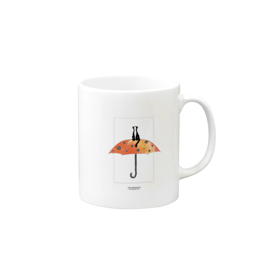 ami hayashiのumbrella Mug :right side of the handle