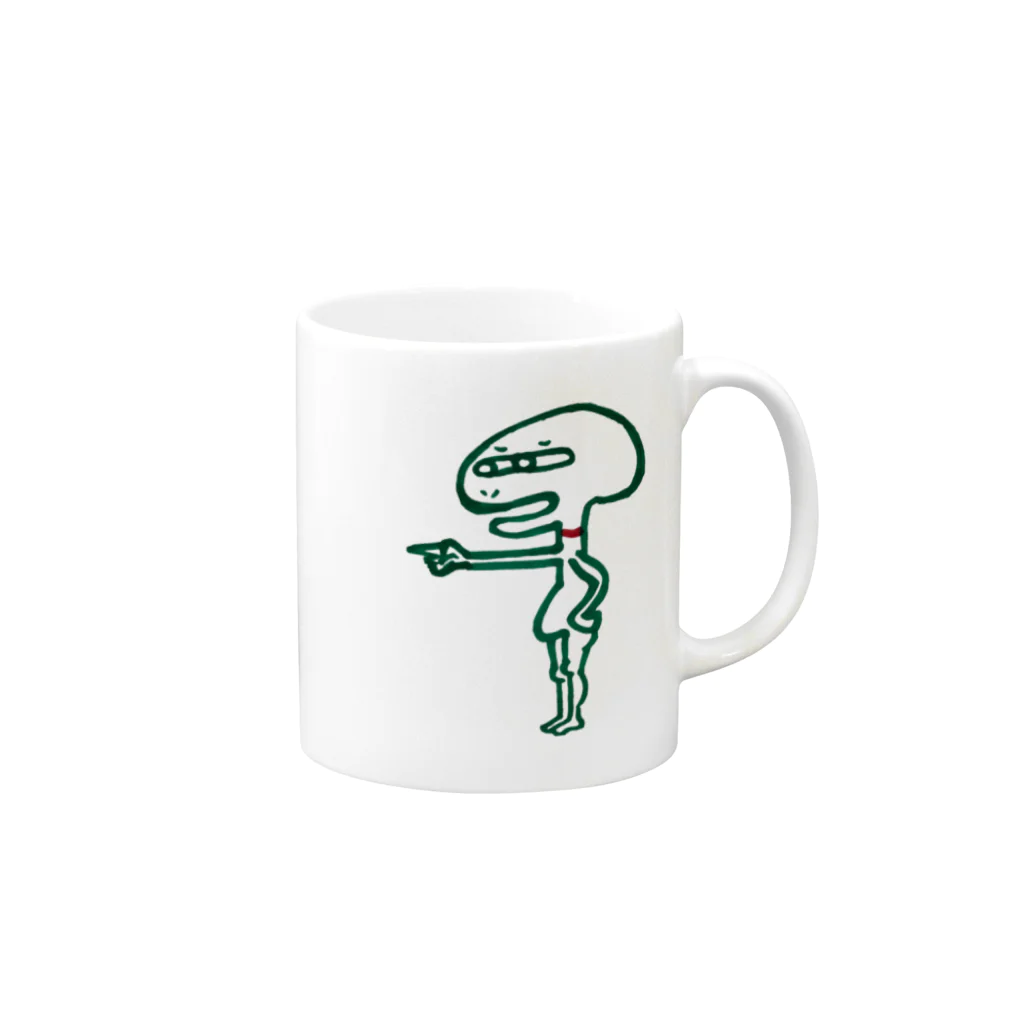 macohのうつぅーじん Mug :right side of the handle