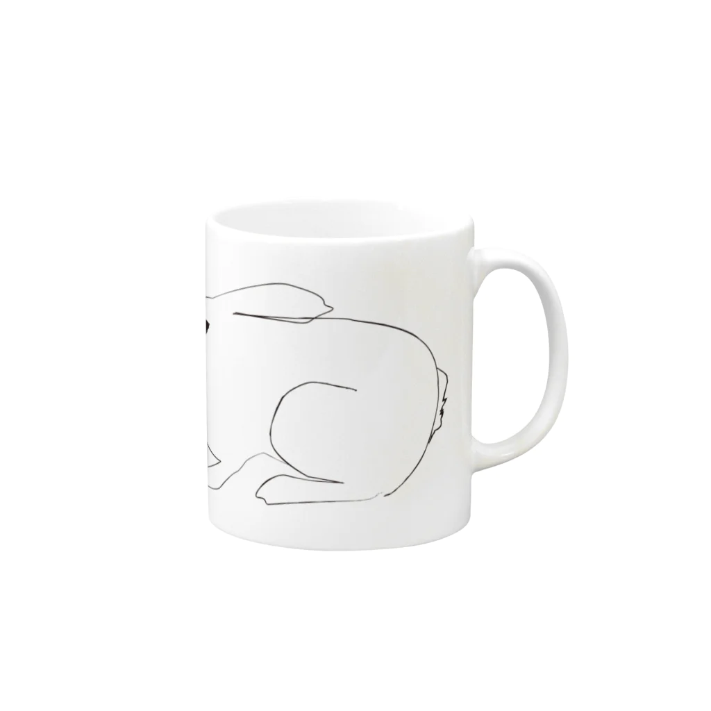 Less is moreの媚びないうさぎ Mug :right side of the handle