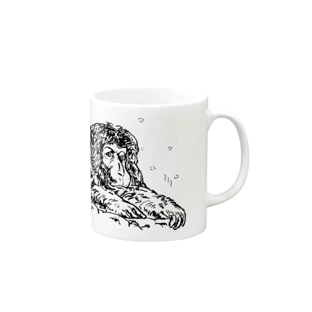 竜樹のサルの親子 Mug :right side of the handle