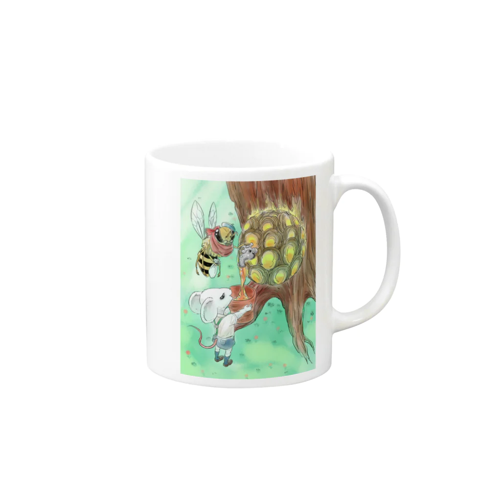 miyakoのはちみつ売りとねずみくん Mug :right side of the handle