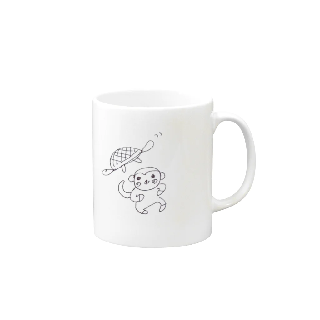 ぺねのかめさるくん Mug :right side of the handle