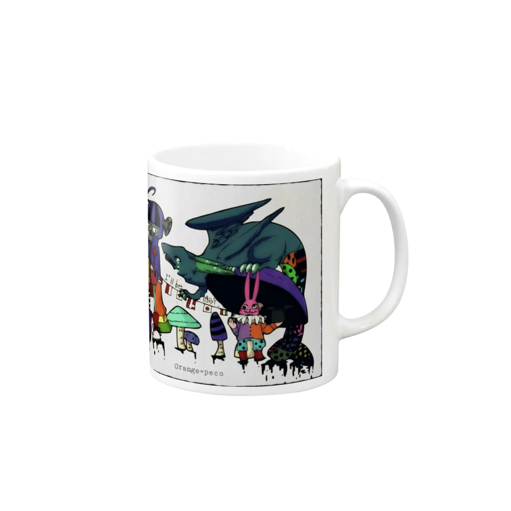 箱の猫の🎪 Mug :right side of the handle