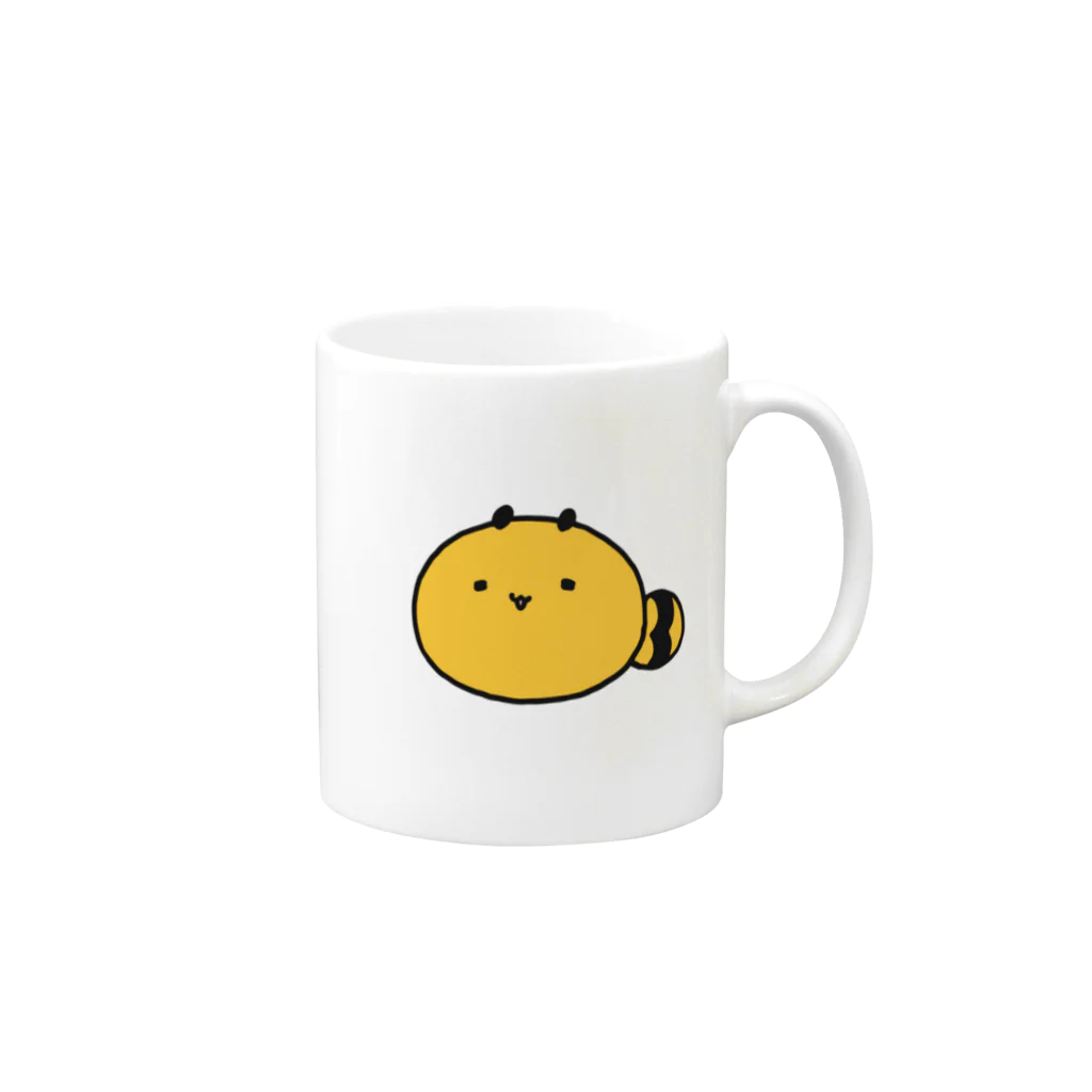 ウタカワレイコのぽんぽこ Mug :right side of the handle