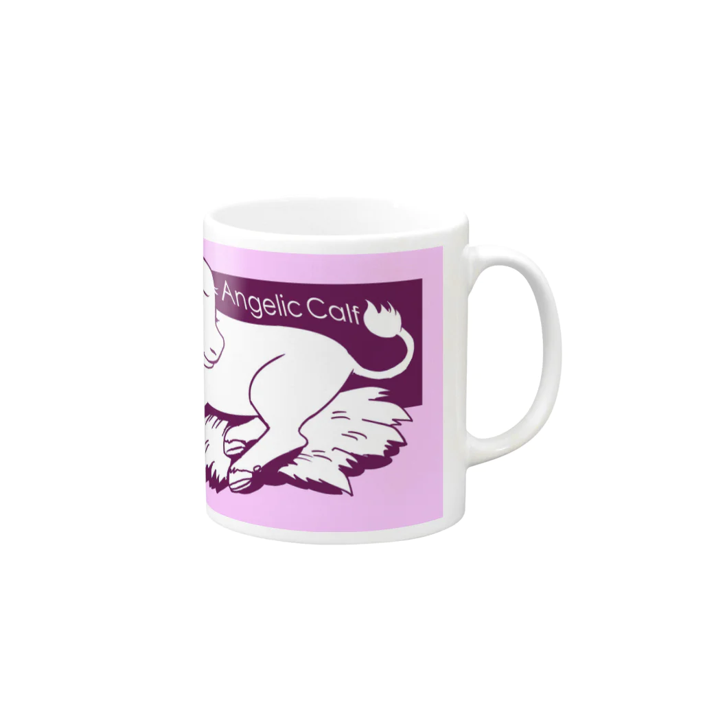 うしちゃんグッズのAngelic Calf　ピンク Mug :right side of the handle