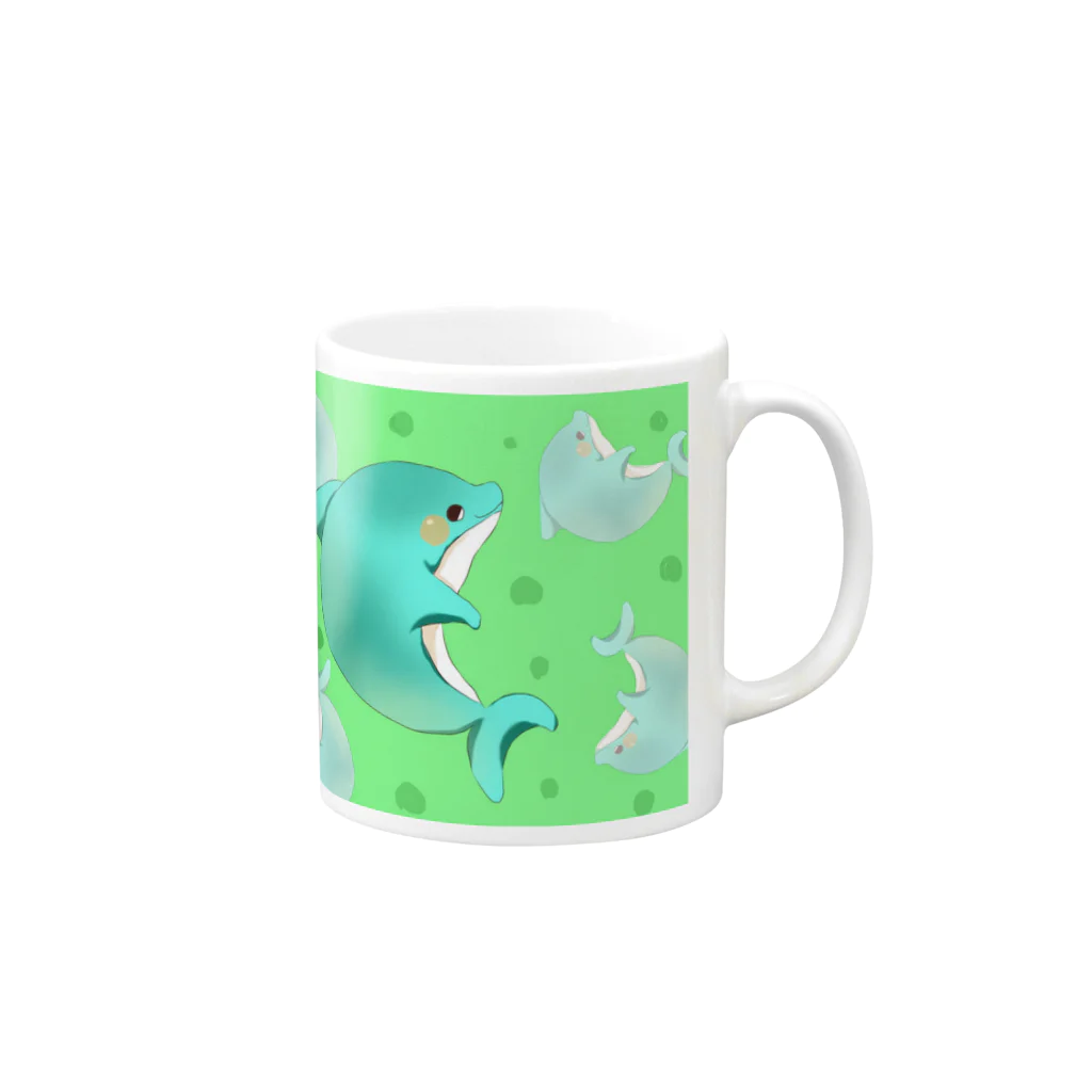 さく輝のいるかくん夢見る Mug :right side of the handle