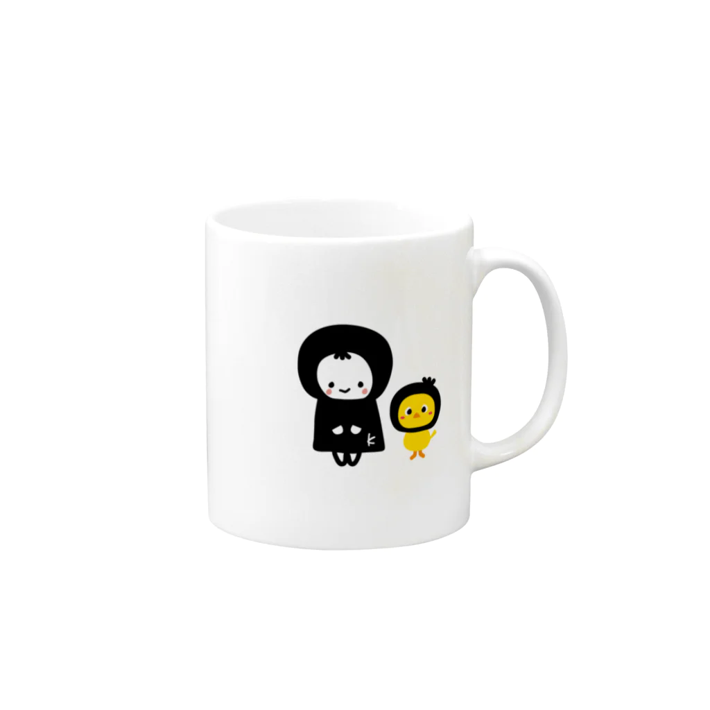 おゆきのクロコとトリノコ Mug :right side of the handle