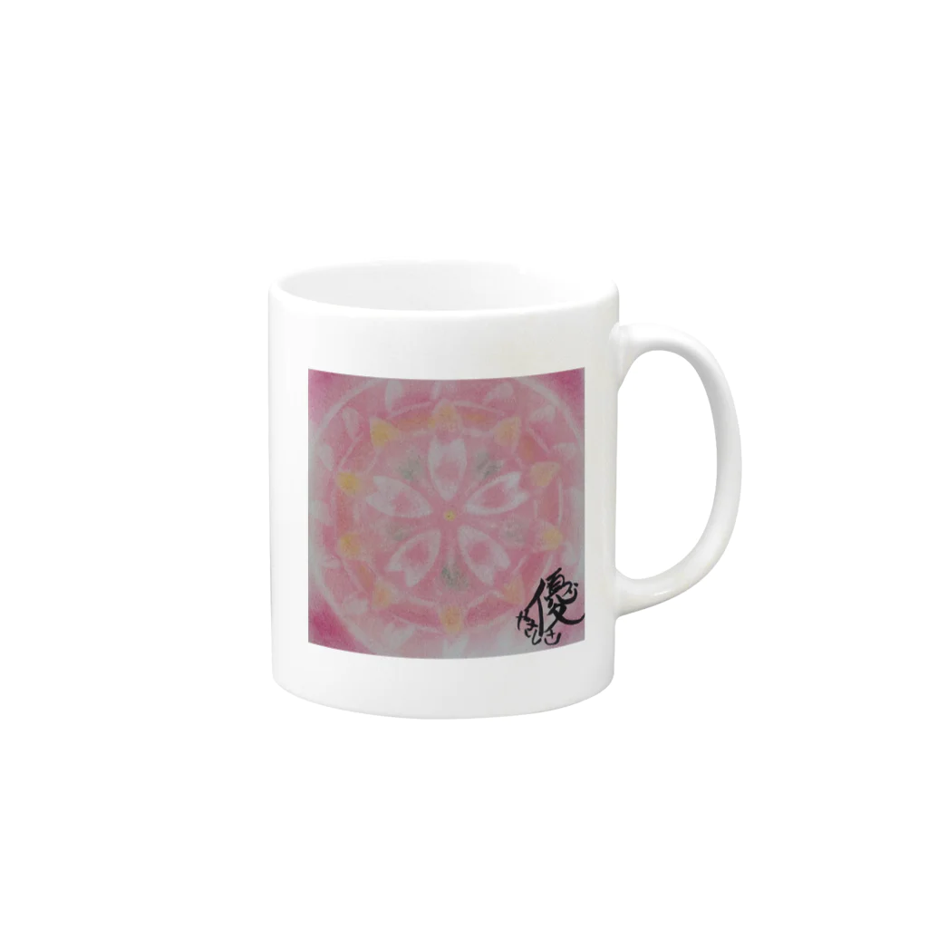 flower_millの優　ふわり桜曼荼羅 Mug :right side of the handle