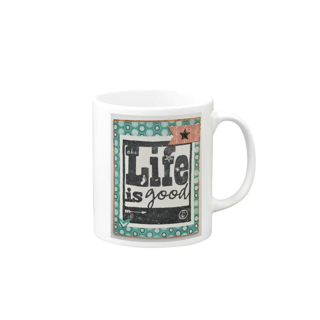 GreenのLife is good Mug :right side of the handle