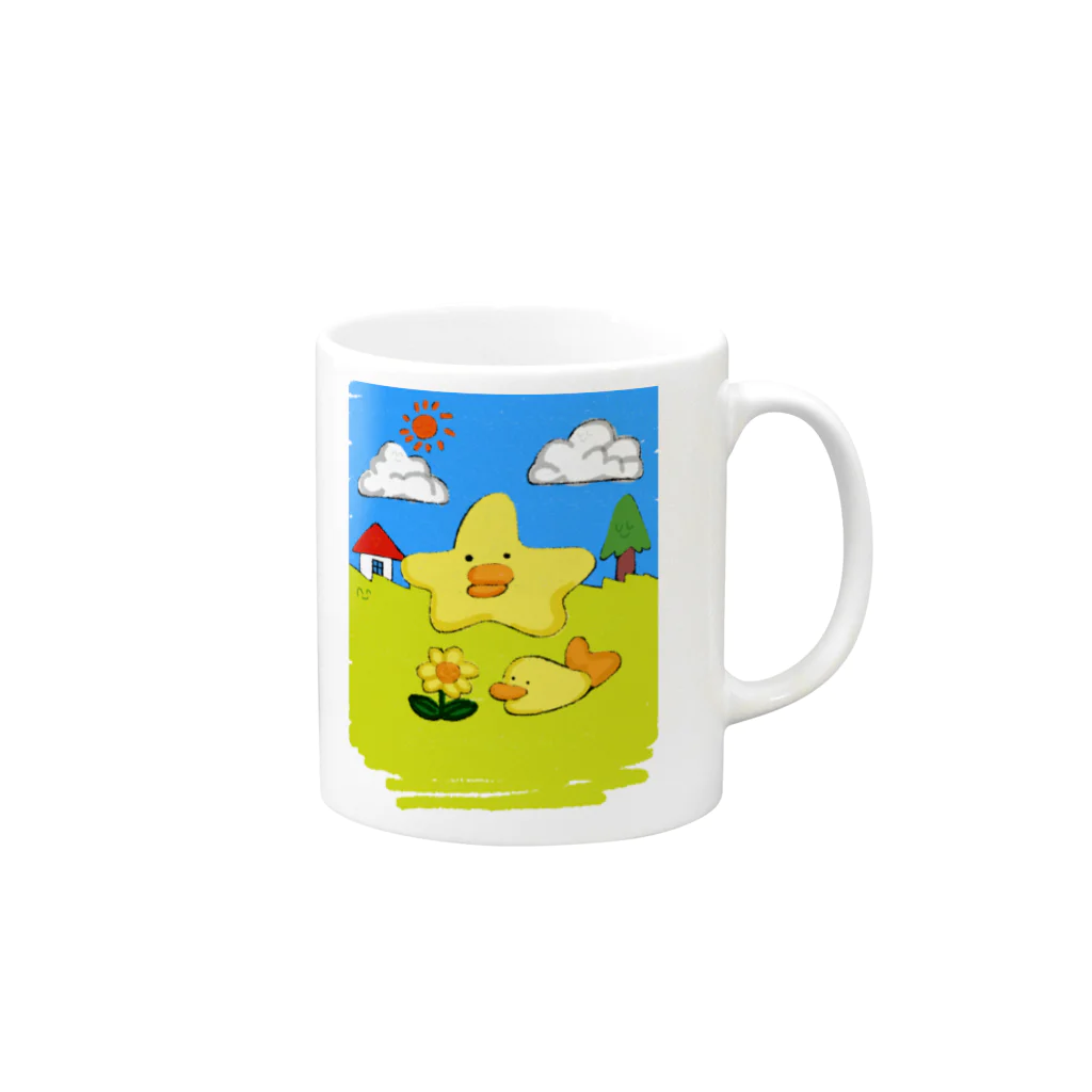 Piyosのぴよカップ 【ぴよしとぴよてん（イラスト）のマグカップ】 Mug :right side of the handle