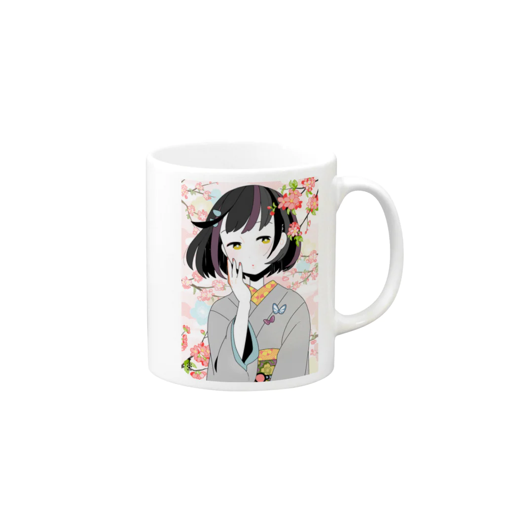 一束の物思いの中に Mug :right side of the handle