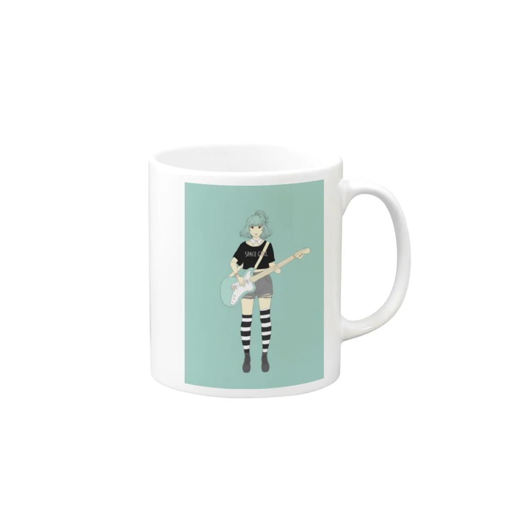 karajiのSPACE GIRL Mug :right side of the handle