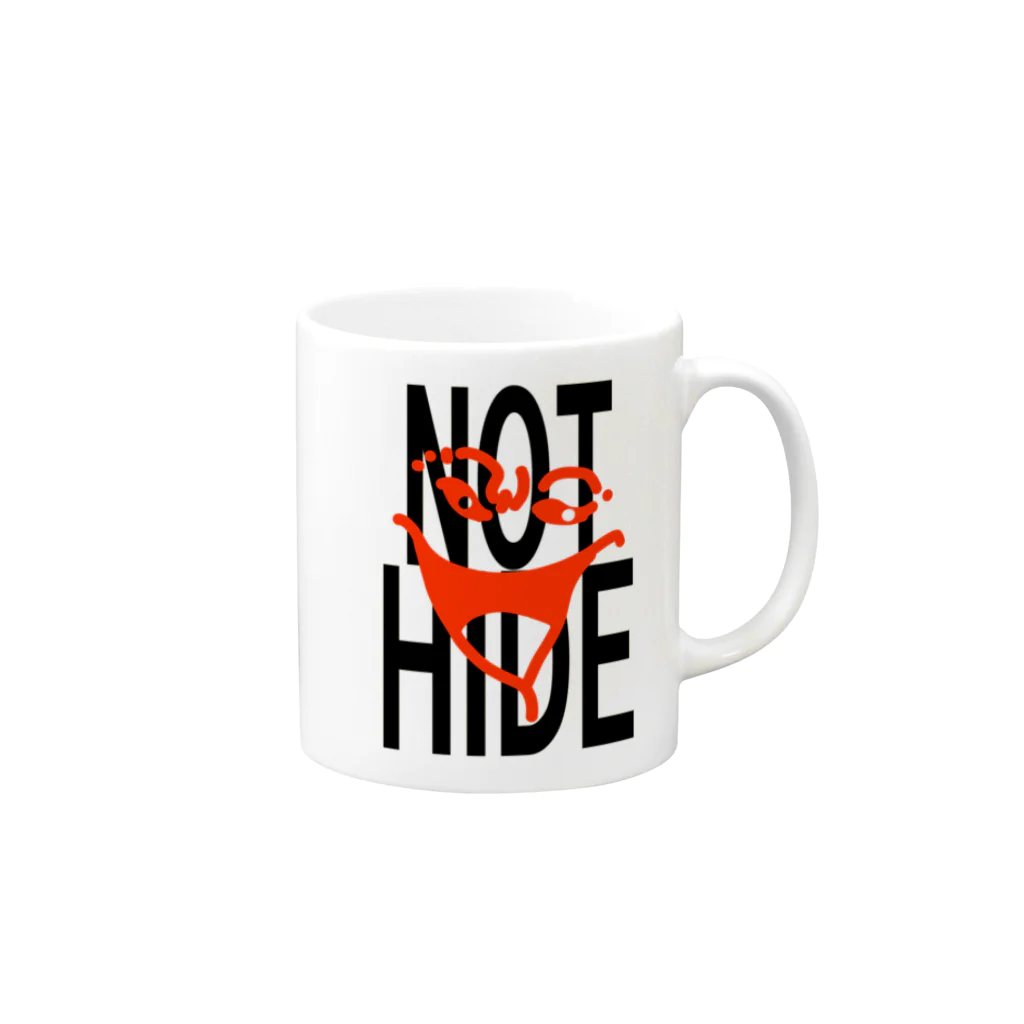 JunPEACEのNOT HIDE Mug :right side of the handle