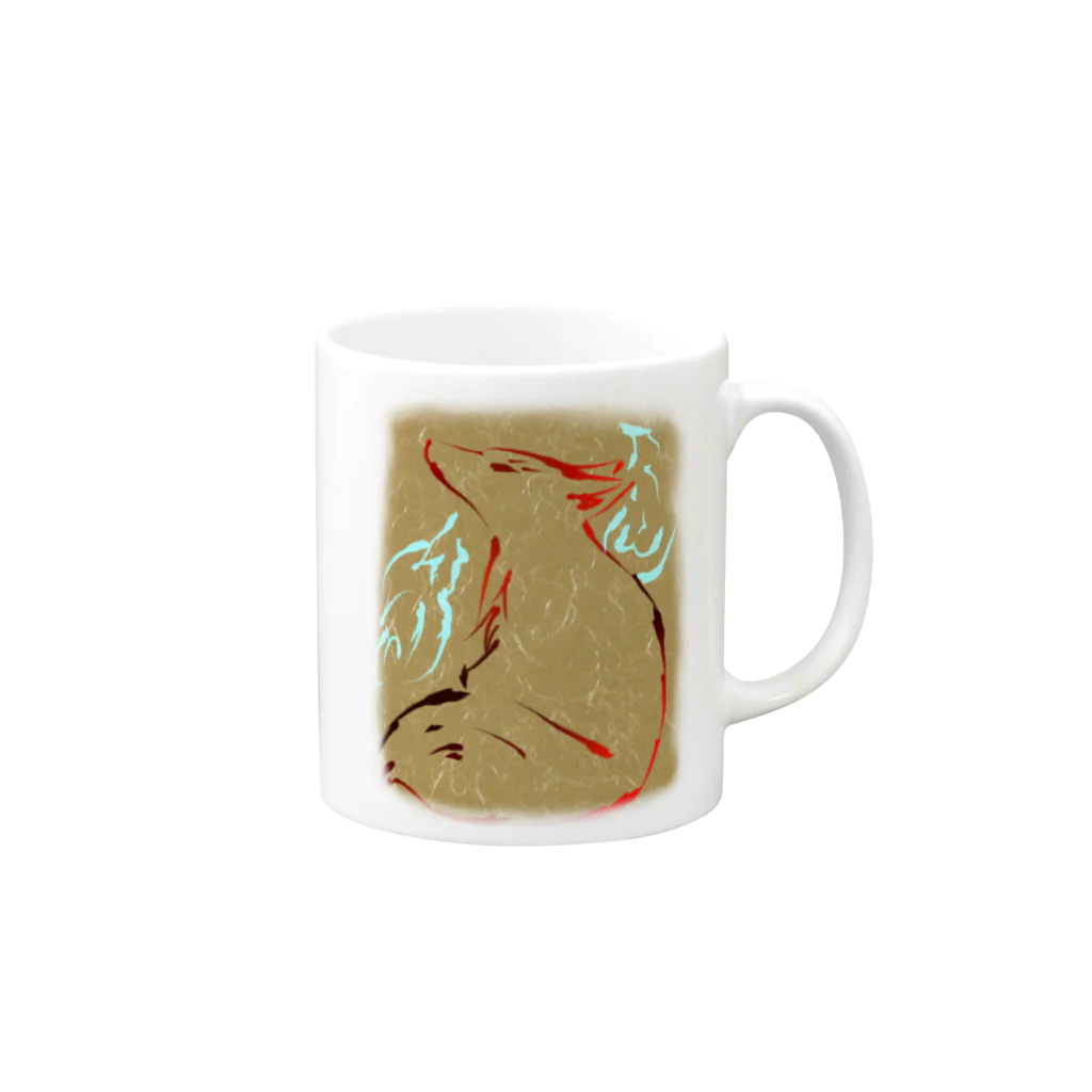 あかねこ＊殺処分を０にの御狐様 Mug :right side of the handle