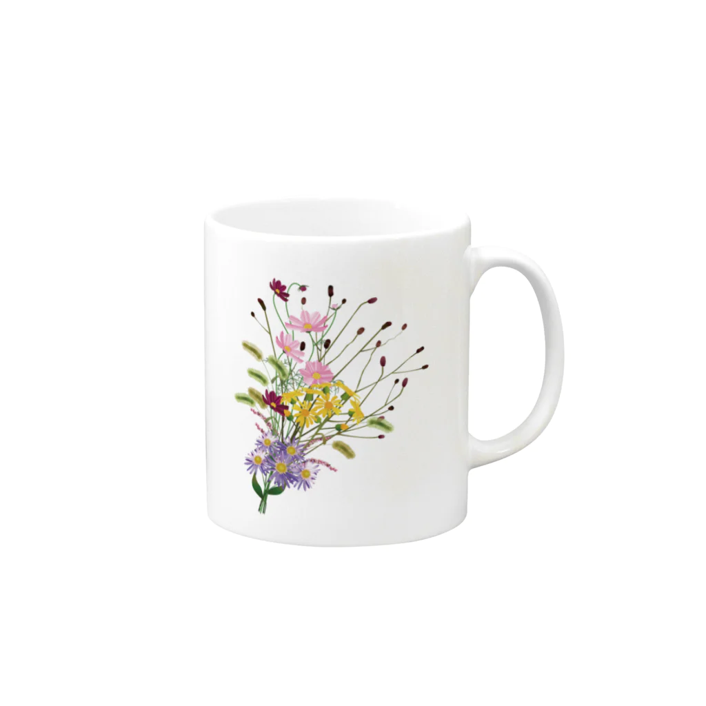 Drecome_Designの野の花 秋 Mug :right side of the handle