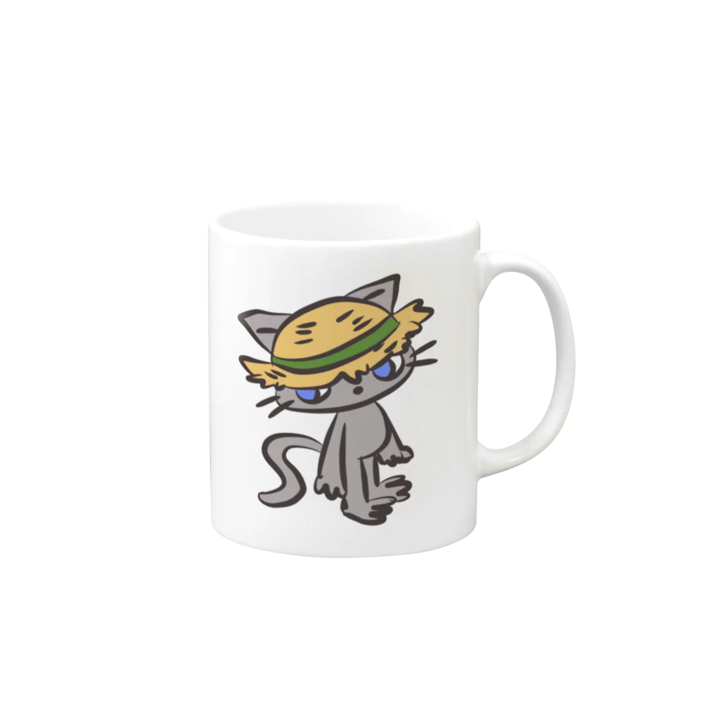 もーたんのむぎわら猫 Mug :right side of the handle