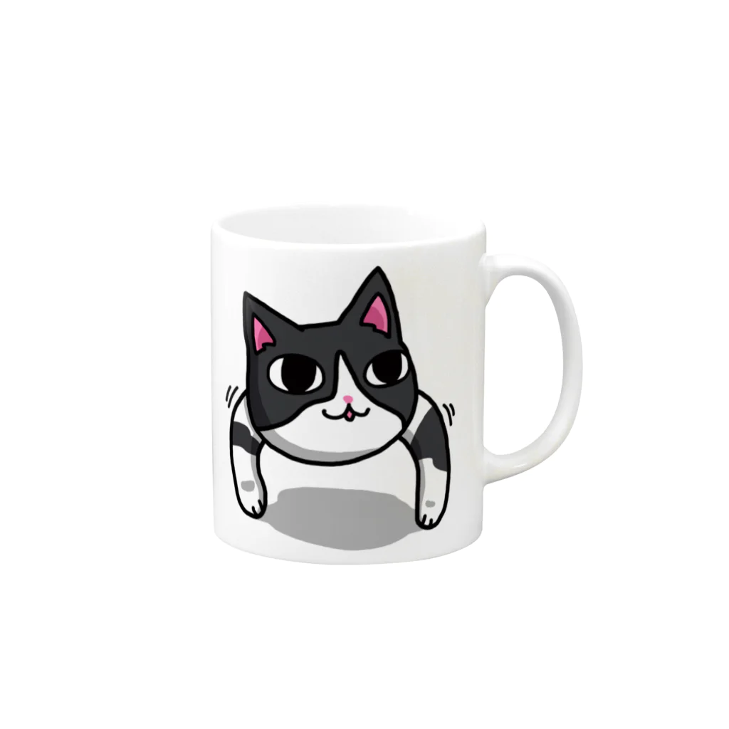 COWWたちつてと店のなんだこの猫 Mug :right side of the handle