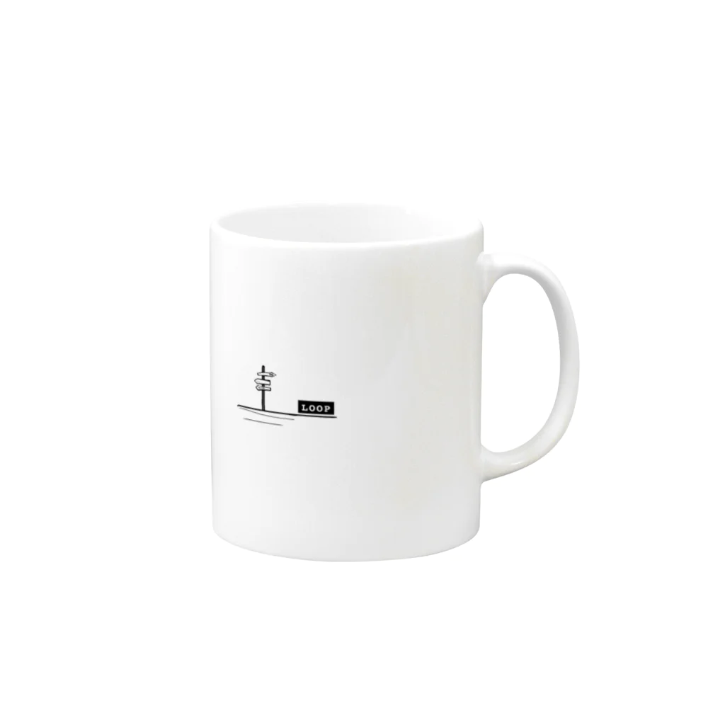 LOOPの3連看板(LOOP) Mug :right side of the handle