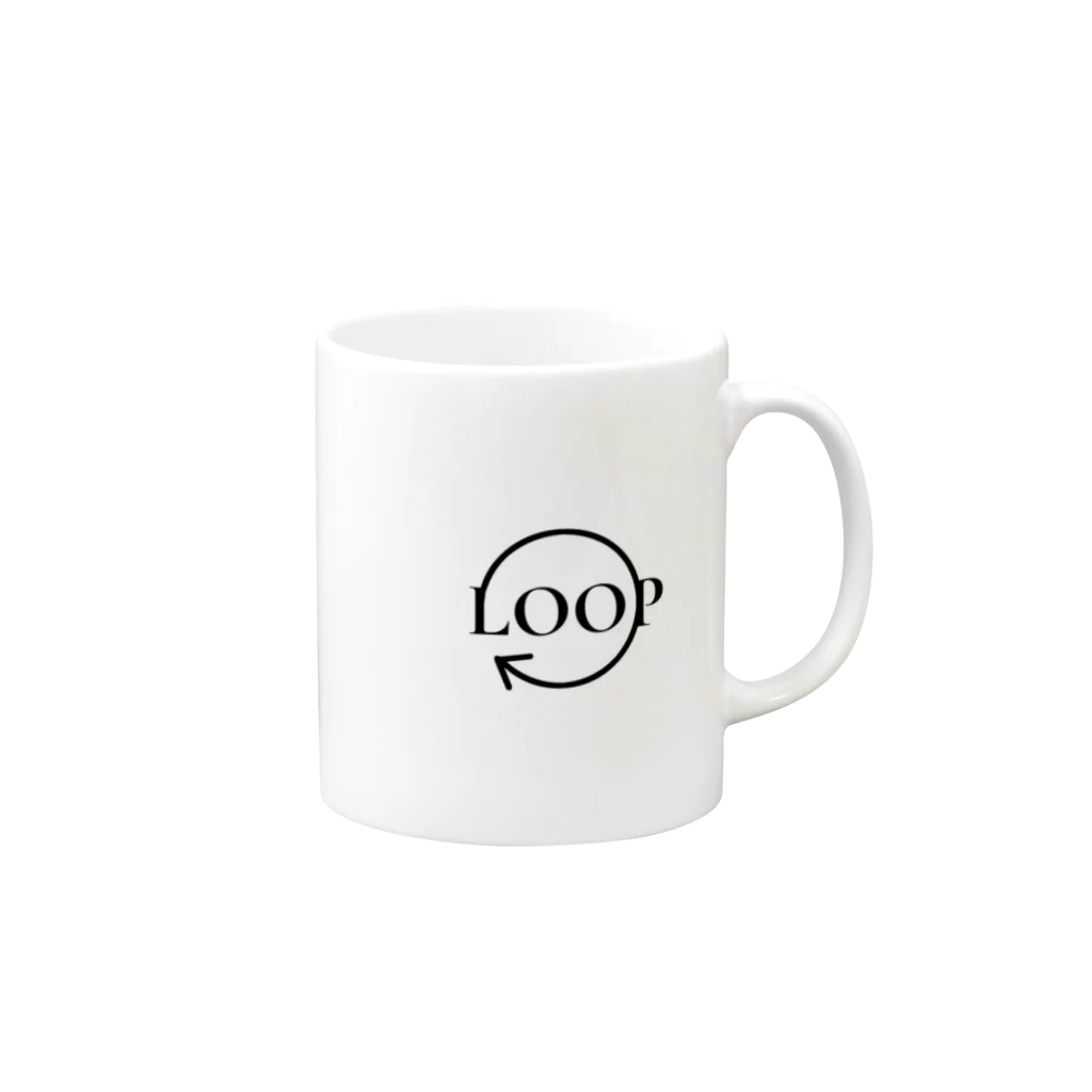 LOOPの黒ロゴ(LOOP) マグカップの取っ手の右面