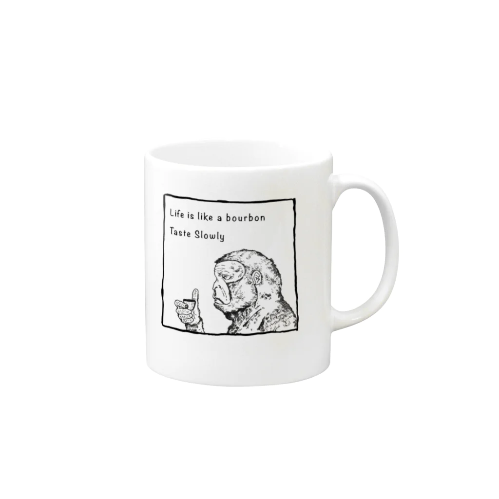 ばらっくんのDrinking Monkey 酒飲みザル Mug :right side of the handle