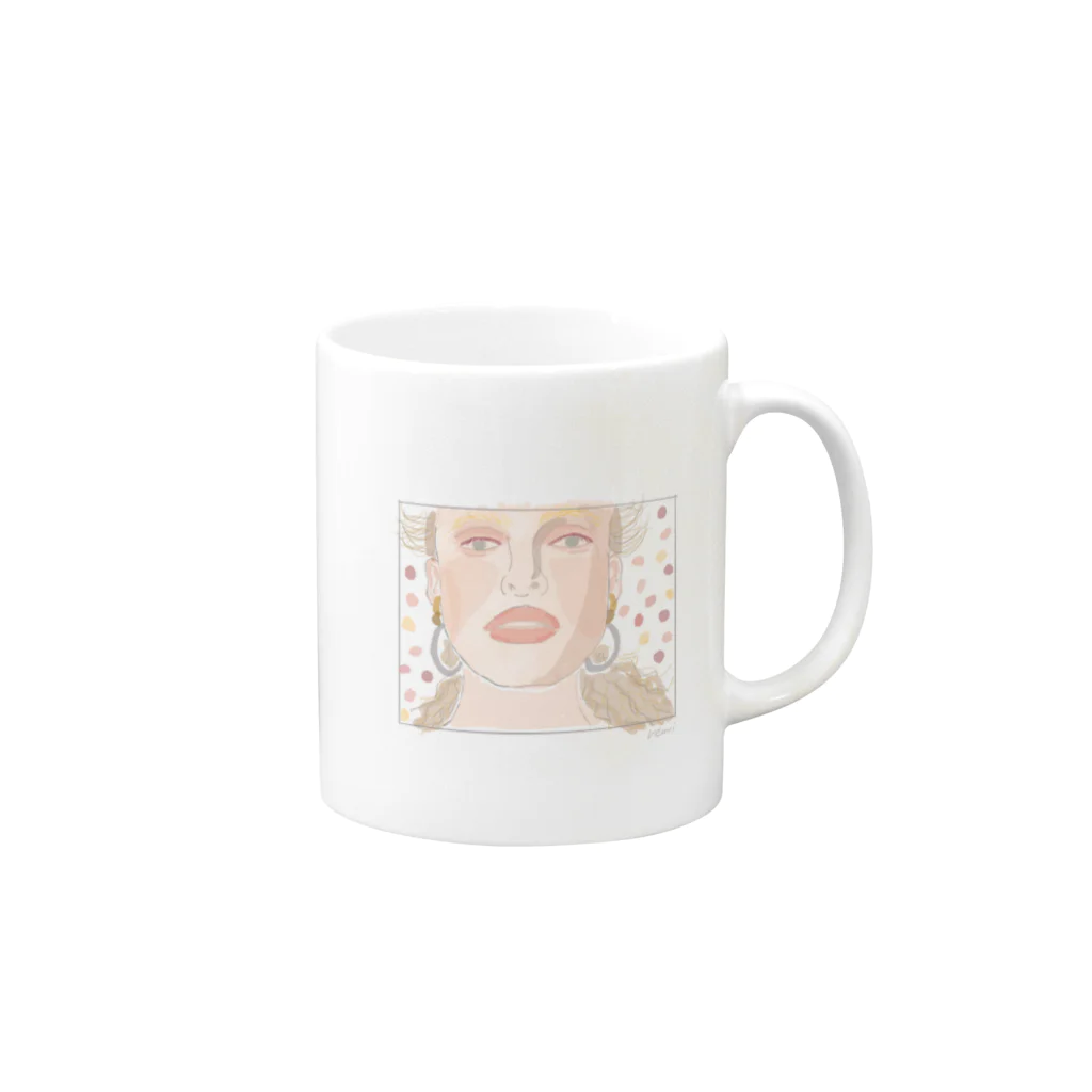 remiのwoman. Mug :right side of the handle