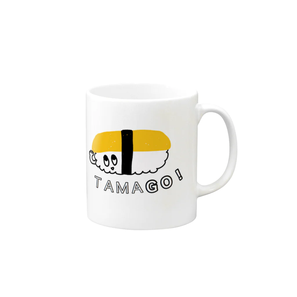 モモたろ屋のTAMAGO！くん Mug :right side of the handle