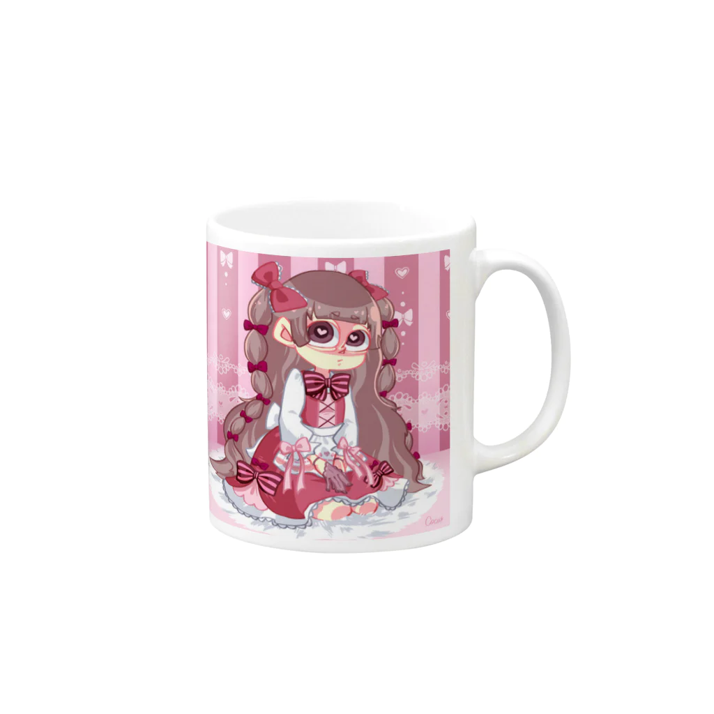 Cocohashop*のロリータ×カートゥーン Mug :right side of the handle