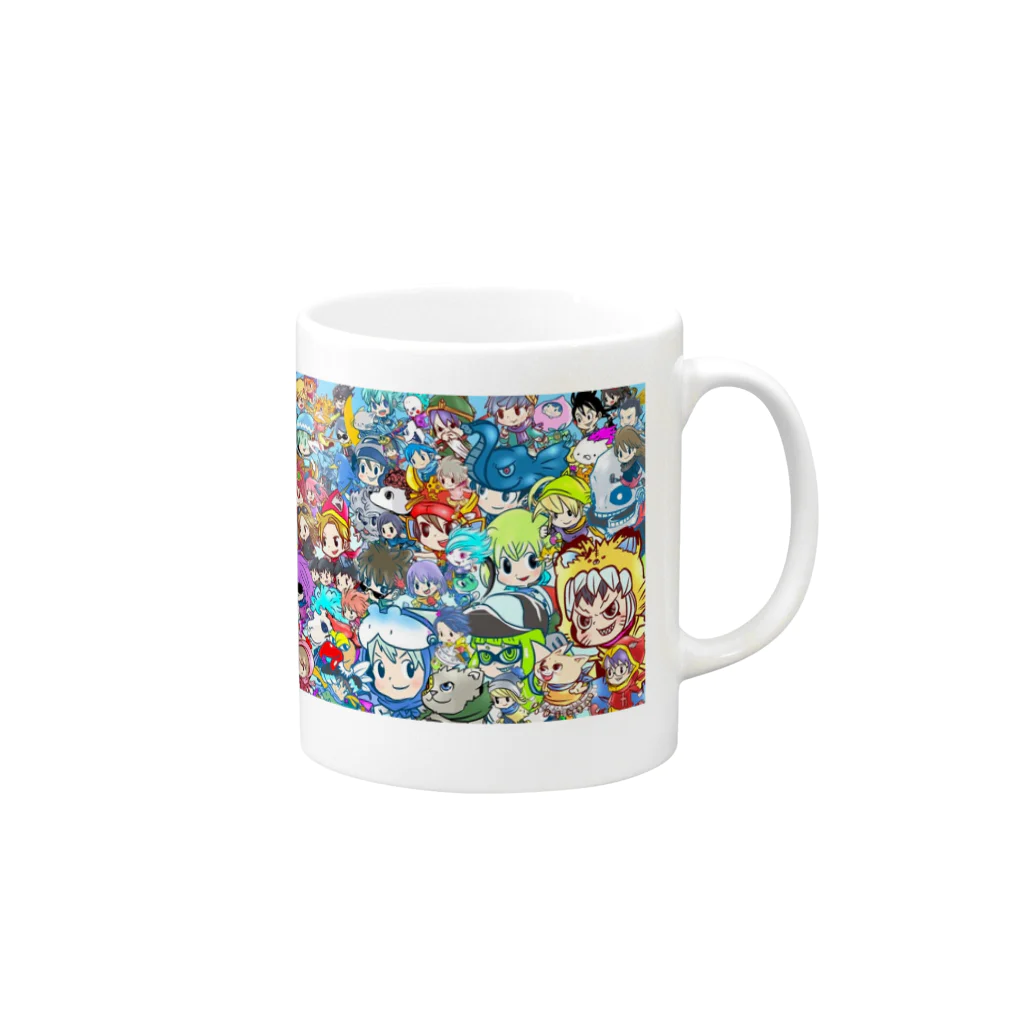 リプヲの走る企画全員集合マグカップ Mug :right side of the handle