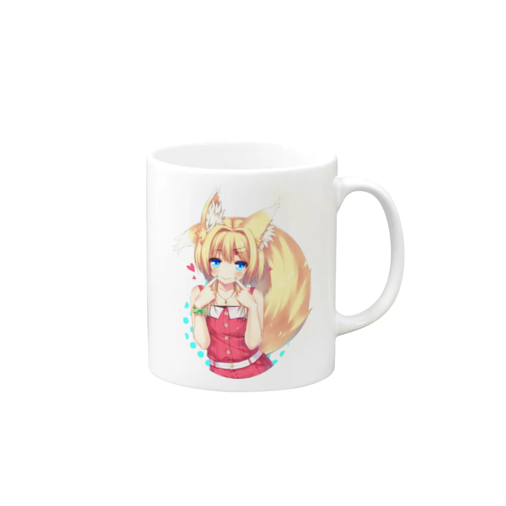 RAYNのきつねっこ Mug :right side of the handle