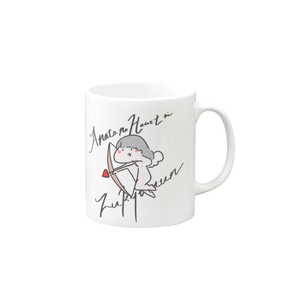 ちーちゃんショップのAnata no Heart ni Zukkyuun Mug :right side of the handle
