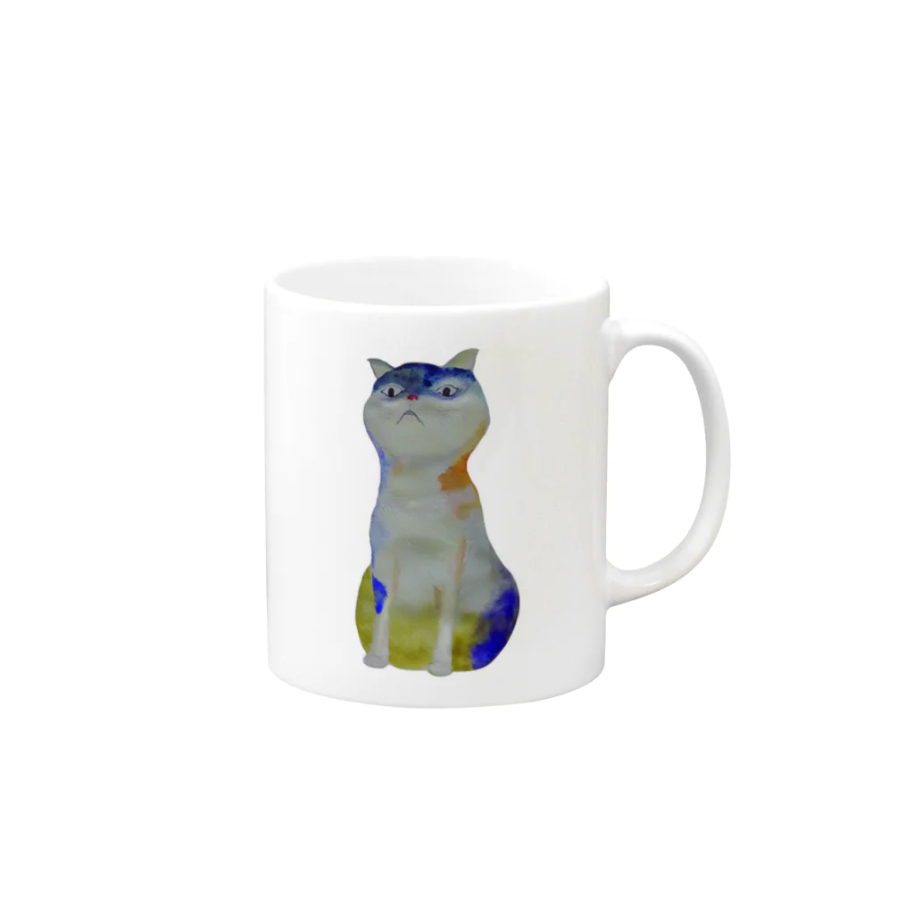 エルマーとルッコラの猫のもふ　マグカップ Mug :right side of the handle