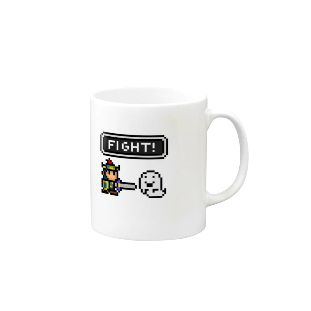 【ドット絵】ネコブレ商店のレトロゲーム風その1 Mug :right side of the handle