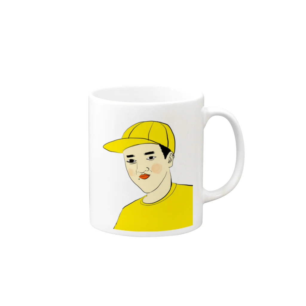 YUBESHIのつうこうにん Mug :right side of the handle