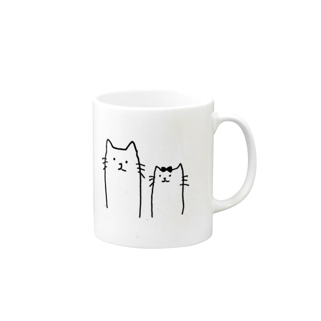 sacco_shopのゆるにゃんこ Mug :right side of the handle